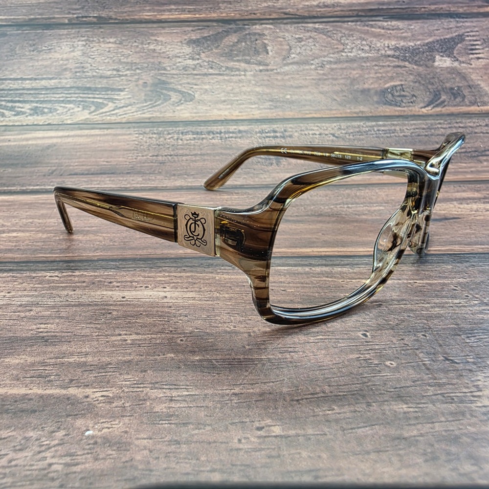 Juicy Couture Glitterati/S Brown Striped Eyeglasses EE9 Y6 58-15-125 Gold‎ Logo - Picture 4 of 8